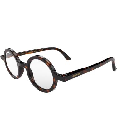 LONDON MOLE Round Reading Glasses - Stylish Men's Women's Unisex Readers, Gloss Brown Tortoiseshell Frame, 1.0x Magnification - Buy Online on GoSupps.com