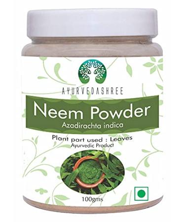 AYURVEDASHREE Neem Leaf Powder 100 Gm | Azadirachta Indica | Wild Crafted Neem Leaf Powder | Very Bitter Neem Supplement for Skin Hair and Detox | Non GMO, Gluten Free, Vegan