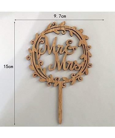 Losuya Mr Mrs Cake Topper Rustic Wood Wedding Party Engagement Decoration Favor - Buy Online on GoSupps.com