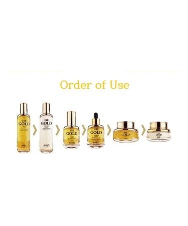 Buy ANJO Skin Care 24K Set - Toner Emulsion Essence Cream Eye Cream & Ampoule - International Shipping - Buy Online on GoSupps.com