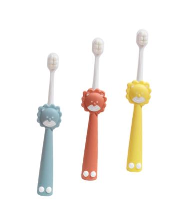Coolhiya 3 pieces of children's toothbrush travel children's toothbrush children's accessories toddom toothbrush at the age of 3 12 years practical toothbrush manual children's toothbrush manual