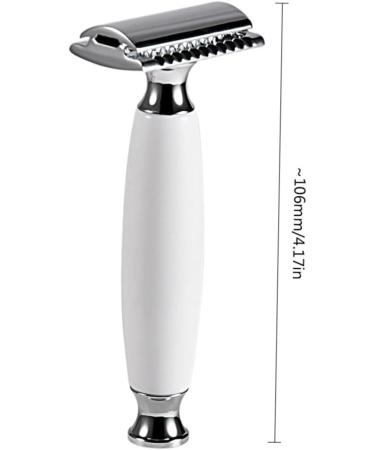 Beavorty Men's Long Grip Razor - Vintage Alloy Manual Shaver with Cooling Gel & Double Blade for Ultimate Shaving Experience - Buy Online on GoSupps.com