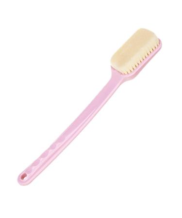 HOCER Long Handle Soft Hair Bath Brush  You Can Wash The Back Of The Bath Brush  And The Towel is Convenient to Store The Buckle And The Bathroom Cleaning Towel (Pink)
