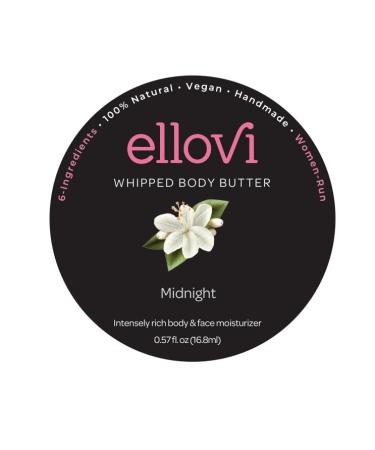 Ellovi All-Natural Luxuriously Whipped Body Butter - Midnight - Pure Enough to Eat - Made With Just 6 Vegan Ingredients - 100% Plant-Based Moisturizer For Naturally Healthy Skin (0.57 fl. oz/16.8ml) 0.57 Fl Oz (Pack of 1) M