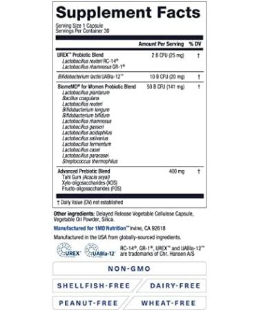1MD Nutrition BiomeMD Probiotics for Women - Daily Prebiotics and Probiotics for Women - More Than 60 Billion CFUs 15 Strains - Womens Probiotic to Support Urinary & Vaginal Health - 30 Capsules 30 Count (Pack of 1) - Buy Online on GoSupps.com