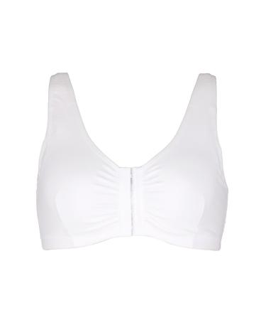 XWSM breast prosthesis bag closure front post surgical cotton fully mastectomy BH thin underwear women top vest bh 34/75 (ABC) white