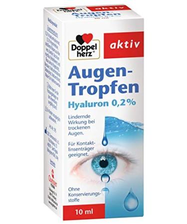 Double Heart Eye Drops, Hyaluron 0.2%, Dry Eyes, 2 x 10 ml