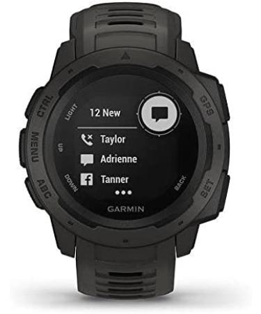 Garmin Instinct Graphite Outdoor Watch with GPS, Glonass, Galileo, Heart Rate Monitoring, Compass - Buy Online on GoSupps.com