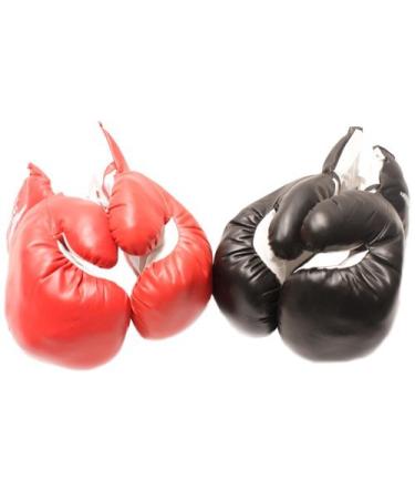 2 Pair Red Corner Black Corner 12oz boxing Gloves Set