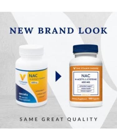 The Vitamin Shoppe NAC N-Acetyl-L-Cysteine 600mg Capsules - Immune & Antioxidant Support - Buy Online on GoSupps.com