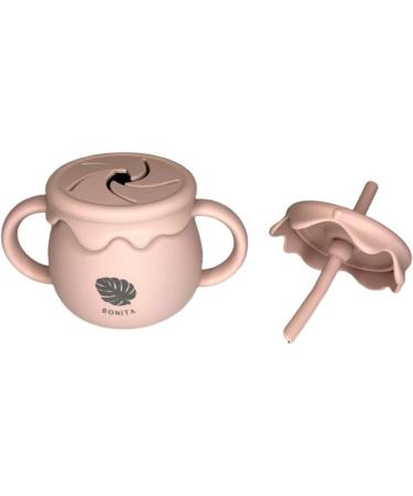 Bonita Silicone Sip-n-Snack Cup | 100% Food-Grade | 2-in-1 Transition Cup for Baby & Toddler | Leak-Proof, Dishwasher & Microwave Safe | Light Pink - Buy Online on GoSupps.com