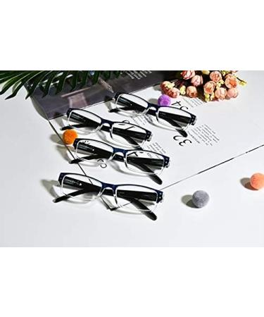 Eyekepper 4-Pack Rectangular Reading Glasses for Men & Women with Spring Hinges - +2.00 Diopters Blue - Buy Online on GoSupps.com