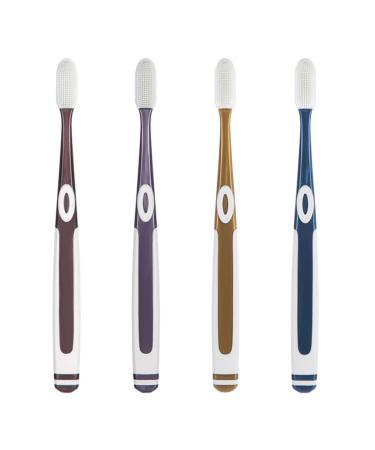 1 Set of 4 Pcs Extra Soft Toothbrushes Manual Toothbrushes for Adult Manual Silicone Tooth for Women Men (Assorted Color)