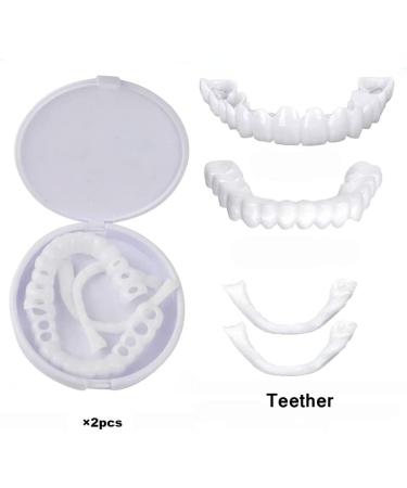Flipped Warmth 2 Pairs Dentures Upper and Lower Teeth Veneers for Men Women Perfect Smile Denture for Patients Suffering from Missing Tooth Loss - Buy Online on GoSupps.com