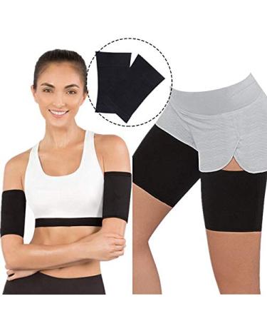 Arm Slimming Shaper - 2 Pairs Compression Sleeves for Women | Weight Loss Upper Arm Fat Reduction - All Black - Buy Online on GoSupps.com
