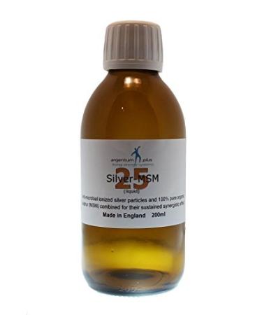 Silver-MSM 25 (Liquid) - 200 ml in Amber Glass Bottle