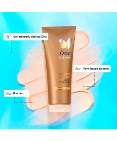 Dove Summer Revived Medium to Dark Gradual Tanning Lotion 200 ml & Dove Summer Revived Medium to Dark Gradual Tanning Lotion for Face and Body Tanning Lotion For All Skin Types 75 ml - Buy Online on GoSupps.com