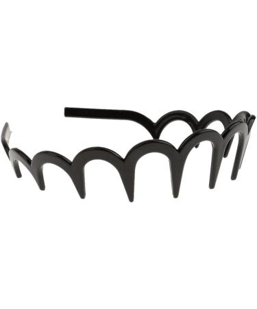 Wavy Metal Hair Band Unisex Wavy Headband Black Spring Wavy Metal Hair Band with Long Teeth Hairhoop Sports Headband Headwear Accessories Black 1pc - Buy Online on GoSupps.com