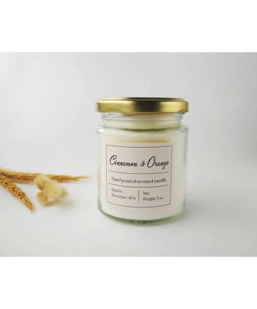 Cinnamon and Orange soy wax scented candle Housewarming gift Hand poured candle gift Fall scent candle Decorative candle for new home - Scented Candle