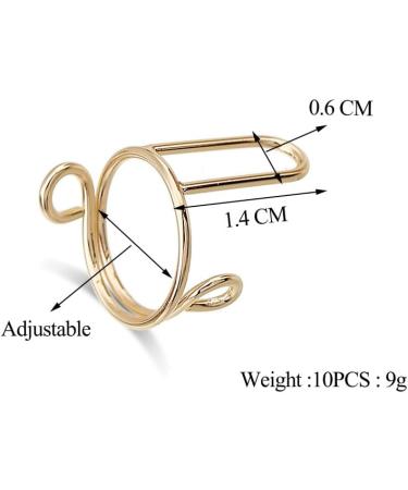 fdsmall Wudu Nail Rings Adjustable Fingernail Rings Reusable Metal Finger Nail Rings for Women No Glue Nails Jewelry Fingertip Gift Decorations for Wearing Manicure Nails (Gold) - Buy Online on GoSupps.com