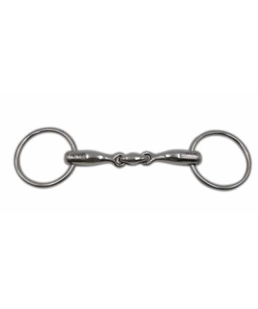 AMKA snaffle bit double broken solid stainless steel thickness 18 mm rings 65 mm up to 17.5 cm