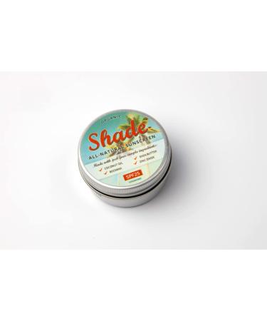 Shade All-Natural Sunscreen SPF25 - Mineral-based - 15ml (Pocket Sized) - Unscented - Only four ingredients - Perfect for Sensitive Skin and as a Lip Salve 15 ml (Pack of 1)