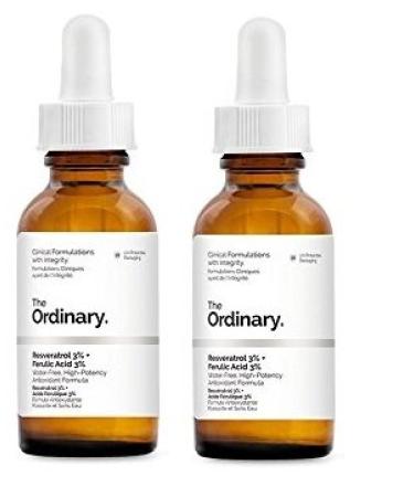 The Ordinary Resveratrol 3% + Ferulic Acid 3% Antioxidant 1 fl oz / 30ml (Pack of 2)