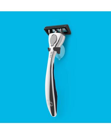 FFS Beauty Unisex Razor Gift Set | Premium Handle 4 Blade Refills & Precision Trimmer | Shave Gel, Shower Holder, Travel Pouch included - Buy Online on GoSupps.com