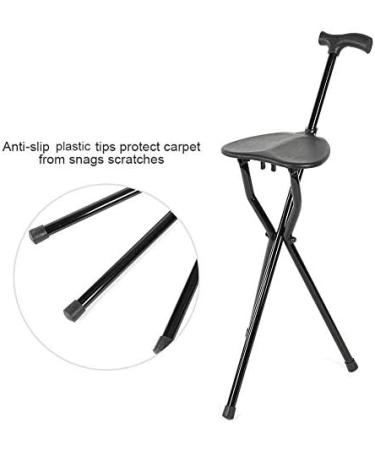 SilteD Unisex Foldable Crutch Multifunctional Lightweight Folding Aluminum Cane with Seat 3 Legs Handle Cane Walking Stick for Trade Fair Shows Traveling Resting Crutches - Buy Online on GoSupps.com
