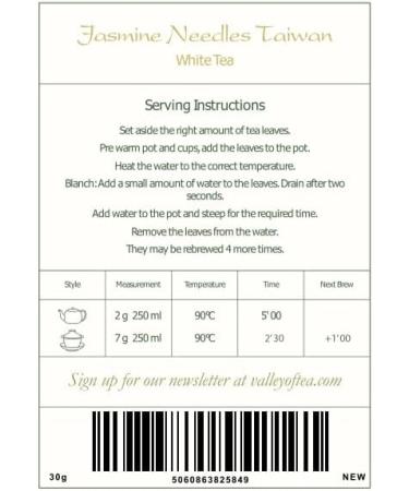 Moli Yinzhen White Tea Jasmine Needles Taiwan 30g - Premium Jasmine Silver Needle White Tea - Buy Online on GoSupps.com