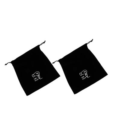 DRESSOOS 2pcs hair dryer bag drawstring travel Velvet bag hair tools travel bag