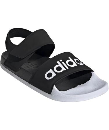 adidas Adilette Sandal Core Black/White - Size 12 Women/11 Men | Unisex-Adult - Buy Online on GoSupps.com