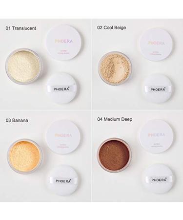 Meifen Setting Powder 2 Pcs - Control Oil, Brighten Skin, Cover Blemishes, Whitening Face Loose Powder (01 Translucent & 02 Cool Beige) - Buy Online on GoSupps.com