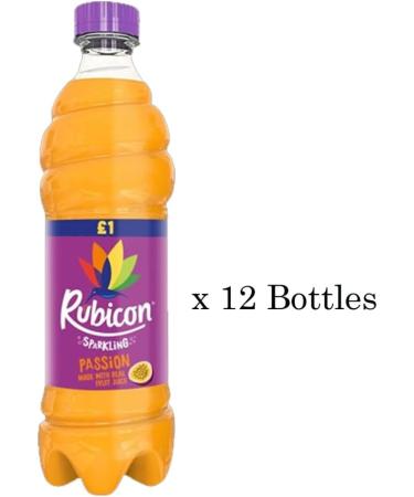 12 x Rubiconn Sparkling Passion Fruit Juice Drink 500ml PMP 1 - Sparkling Passion Fruit Juice Soft Drink with Sugar and Sweetener - Buy Online on GoSupps.com
