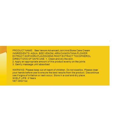 Bee Venom Advanced Joint and Bone Cream Bee Venom Joint and Bone Cream Bee Venom Joint Cream Bee Venom Bone Cream (2pcs) - Buy Online on GoSupps.com