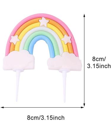 Rainbow Cake Topper Soft Pottery Rainbow Cake Decorations Colorful Rainbow Cupecake Topper personalized Cake Topper Happy Birthday Cake Toppers Birthday Party Decorations Supplies(Multicolor) - Buy Online on GoSupps.com