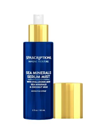 SpaScriptions Marine Moisture Sea Minerals Serum Mist - Hydrating Facial Spray with Hyaluronic Acid | 2 oz Cruelty-Free Skin Soothe & Hydration - Buy Online on GoSupps.com