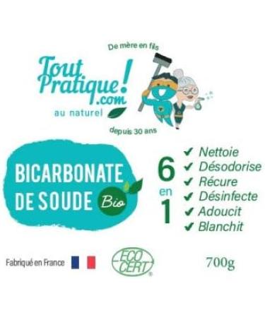Toutpratique Organic Baking Soda - Scouring Cream Cleans Blackened Teapot Deodorizes Fabric - 700g Reusable Pot -Na - Buy Online on GoSupps.com