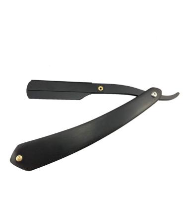 Minkissy razor razor metal metal vintage wooden handle hair shape hairdresser rapid ceiling rabbit razor folding shaver without blade for male men home (black)