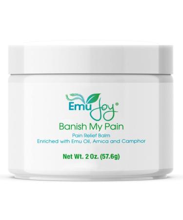 Banish My Pain Balm - Arnica Camphor & Emu Oil Concentrated Pain Relief Cream for Muscles Joints Neck Back Knees. Fast Acting Arthritis Pain & Fibromyalgia Relief Cream