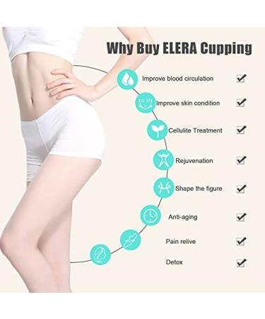 ELERA Silicone Cupping Therapy Set - 7 Professional Chinese Massage Cups for Cellulite Reduction - Buy Online on GoSupps.com