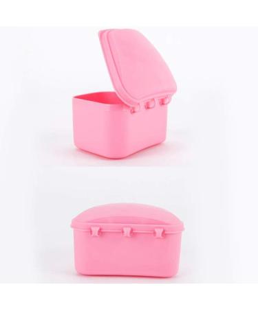 Exceart Prosthesis Brush and 4-Part Bath Box | Dental Prosthesis Cleaning Container for False Teeth - Yellow Blue White Pink - Buy Online on GoSupps.com