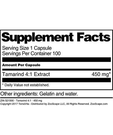 Tamarind 4:1-450 mg (100 Capsules ZIN: 521500) - Buy Online on GoSupps.com