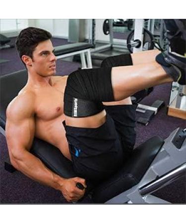 RIMSports Knee Wraps for Weightlifting & Squats - Ideal Elastic Support for Men and Women - 80 inches Black - Buy Online on GoSupps.com