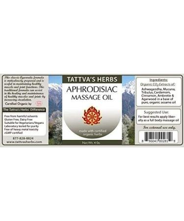 Aphrodisiac Massage Oil for Couples | Tattva's Herbs - Enhance Intimacy & Relaxation with Agarwood Ashwagandha & Cinnamon - Buy Online on GoSupps.com