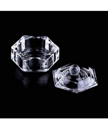 Nail Crystal Cup Glass Dappen Dish Cup Nail Art Acrylic Liquid Powderstyling Tool Nail dust Collector Clear - Buy Online on GoSupps.com