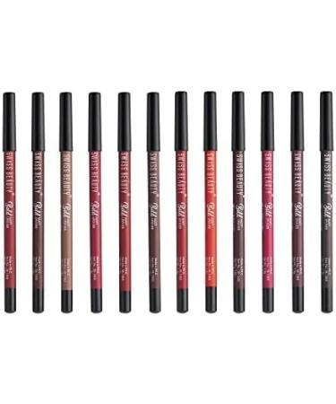 Swiss Beauty Bold Matte Lipliner Pencil 12 Multi Color (1.8g) Pack of 12 - Buy Online on GoSupps.com