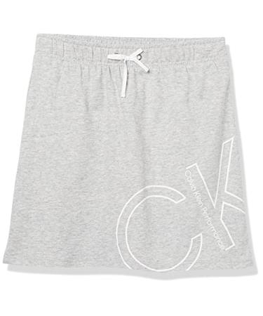 Calvin Klein Girls' Performance Sport Skooter Skirt, Grey Outline, 12-14