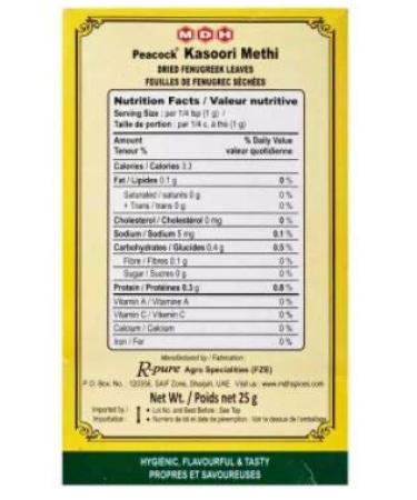 MDH Kasuri Methi 25g - Premium Dry Fenugreek Leaves Seasoning - Buy Online on GoSupps.com