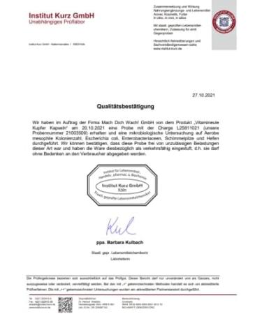 Copper Capsules 4 mg - High-Dose Vegan Copper Gluconate from Germany - No Additives - Laboratory Tested - Small Capsules for High Bioavailability - VitamineULE  - Buy Online on GoSupps.com